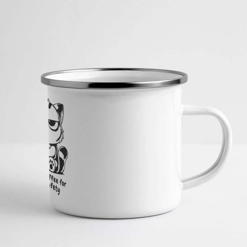 crumpy cat mit caffee Panorama Emaille-Tasse