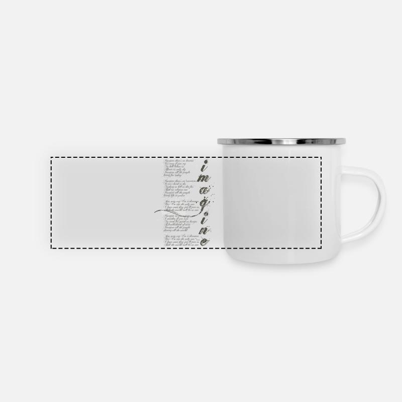 imagine - graphic peace sign & true text - Panoramic Camper Mug - white