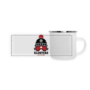 Skigebiet Klosters, Schweiz, Alpen - Panorama Emaille-Tasse - Weiß - Vorne