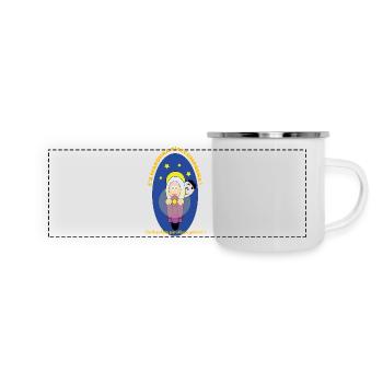 Neapolitanische Redewendungen : Viel Glück - Panorama Emaille-Tasse - Weiß - Vorne