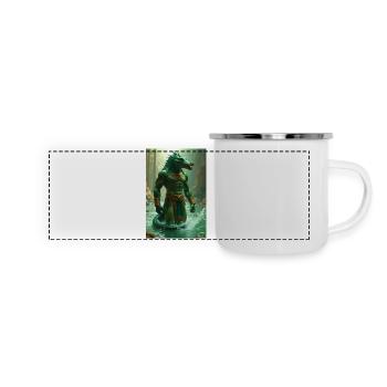 Sobek, crocodile-headed godin the Nil - Panoramic Camper Mug - white - Front