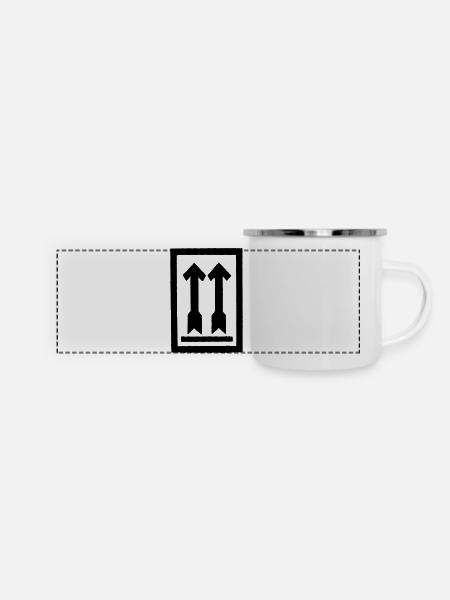 Allongé droit - Mug panoramique émaillé - blanc