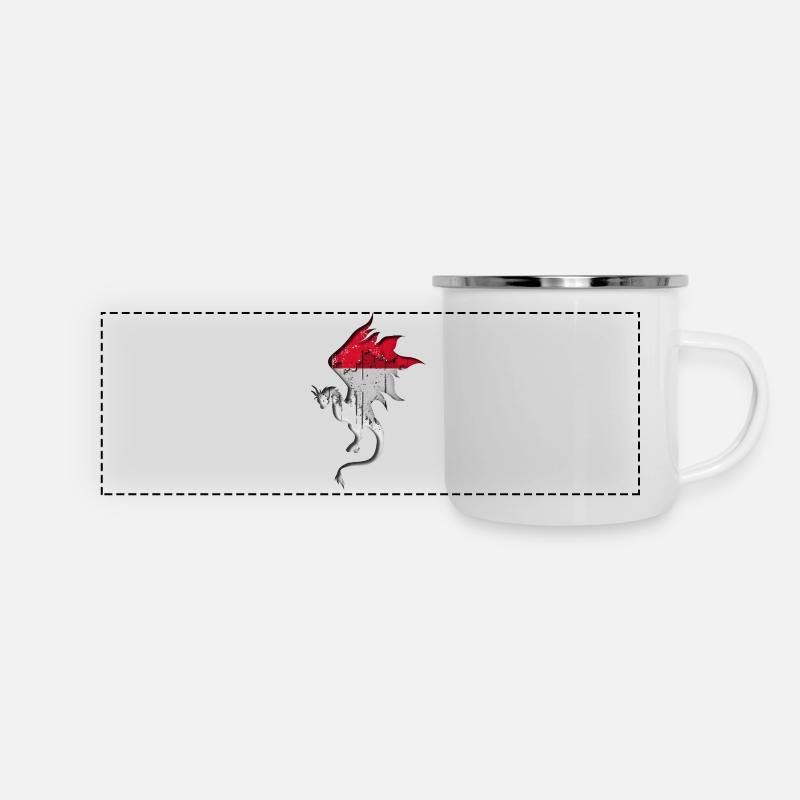 Drapeau indonésien - Drag Silhouette - Mug panoramique émaillé - blanc