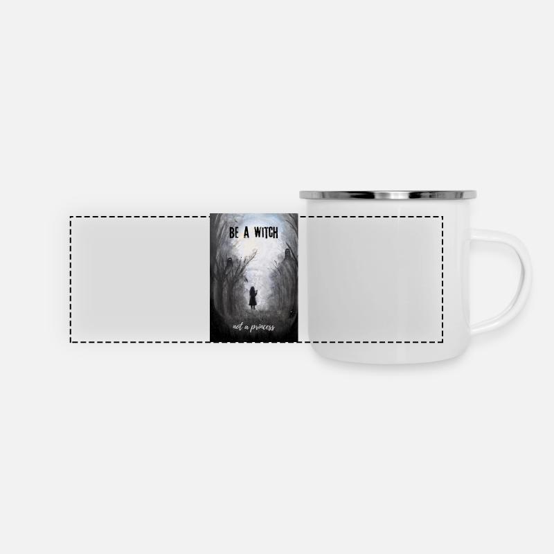 Mystique Sorcière Forêt Illustration Be Witch - Mug panoramique émaillé - blanc