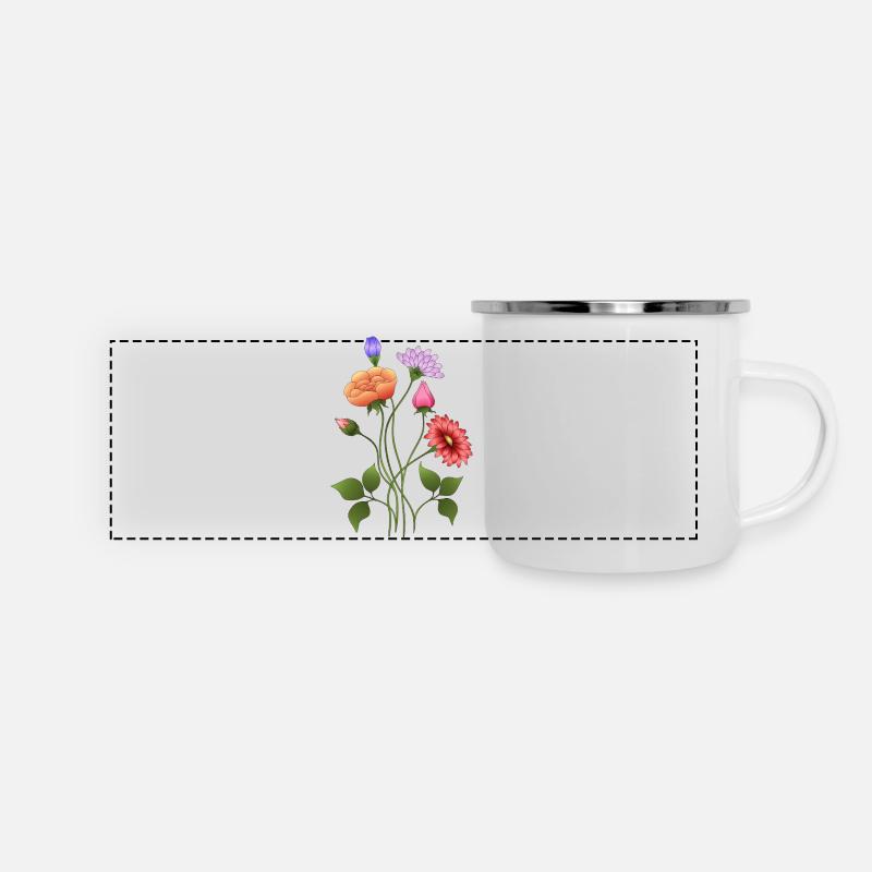 Flowers - Panoramic Camper Mug - white