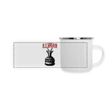 Casque du patrimoine illyrien de Skanderbeg - Mug panoramique émaillé - blanc - Devant