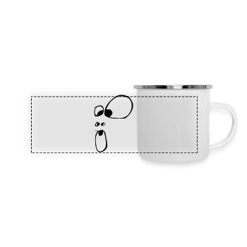 uhh! Gesicht Geist Gespenst Halloween Comic - Panorama Emaille-Tasse - Weiß - Vorne