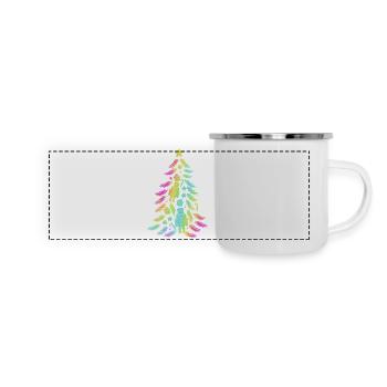 Weihnachtsbaum Nussknacker - Panorama Emaille-Tasse - Weiß - Vorne