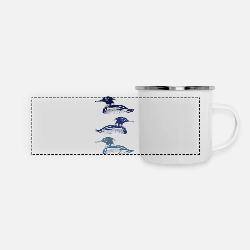 MERGUS - Mug panoramique émaillé - blanc