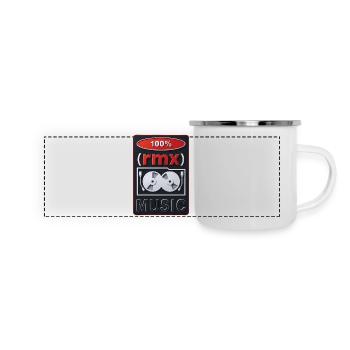 100% REMIX – Ton & Bild - Panorama Emaille-Tasse - Weiß - Vorne