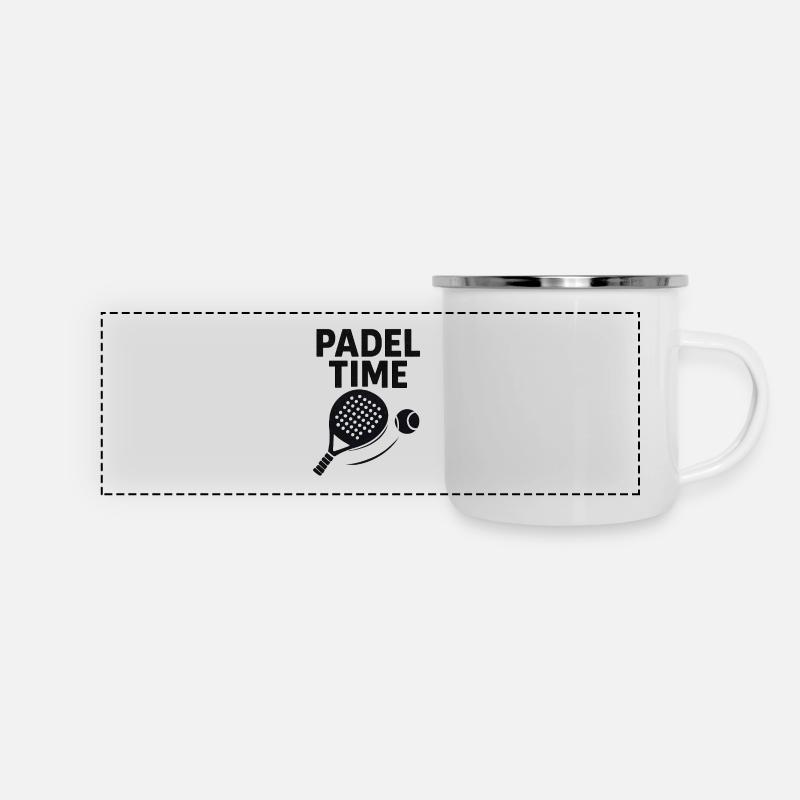 Padel Time – Paddle & Ball Graphics - Panoramic Camper Mug - white