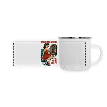 Rockabilly Rebellin 50s Diner Jukebox Retro - Panoramic Camper Mug - white - Front