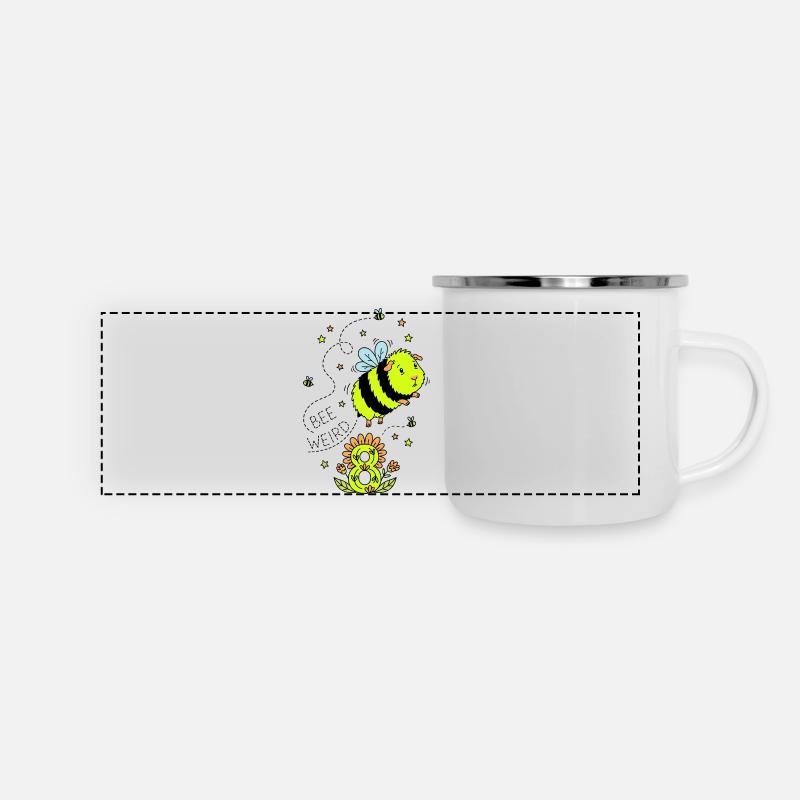 Bee Weird 8th Birthday Guinea Pig Bee - Panoramic Camper Mug - white