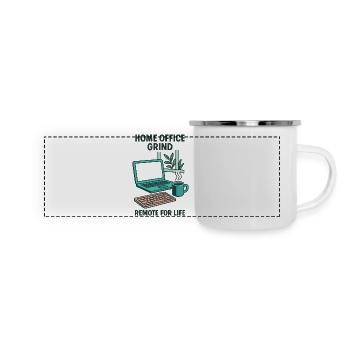 Design Home Office Grind Setup Télétravail Calme - Mug panoramique émaillé - blanc - Devant