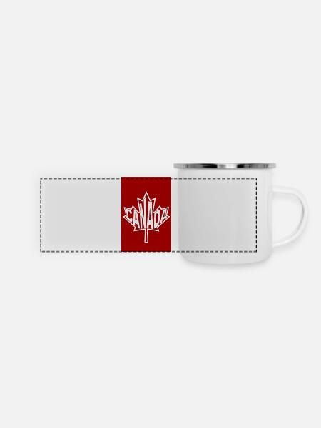 Kanada Maple Schriftlogo - Panorama Emaille-Tasse - Weiß