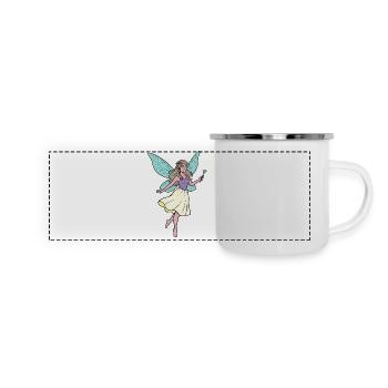 Cute Fairy in Pastel Flight - Panoramic Camper Mug - white - Front