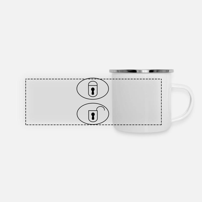 Auto-Fernbedientasten - Panorama Emaille-Tasse - Weiß