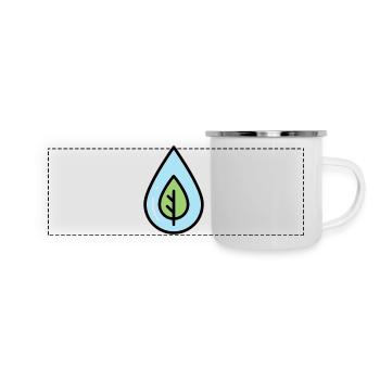 Water Drop Leaf Eco - Panoramic Camper Mug - white - Front
