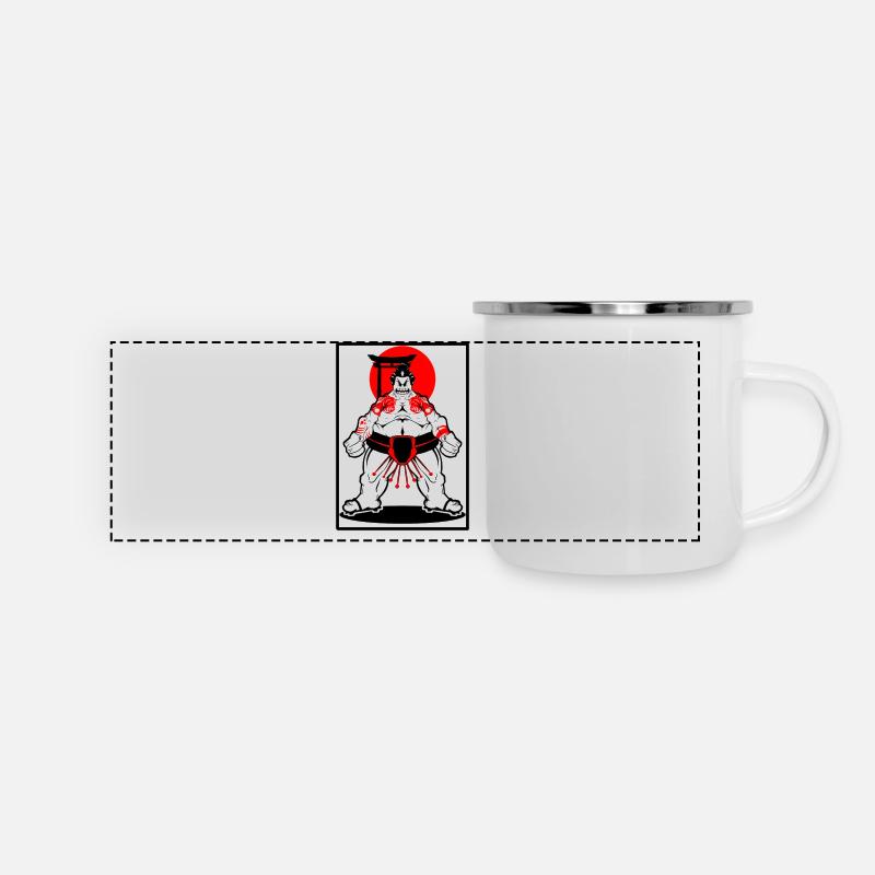 Guerrier du sumo - Mug panoramique émaillé - blanc