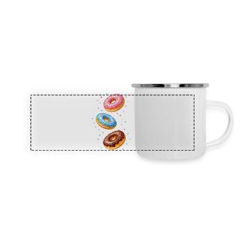Colorful Donuts Illustration Set - Panoramic Camper Mug - white - Front