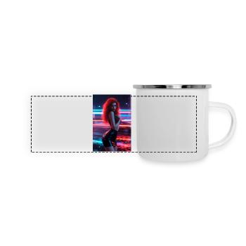 Neon Red Femme in Luster - Panoramic Camper Mug - white - Front