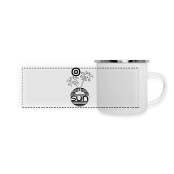 Paradies in der Sonne (schwarz) - Panorama Emaille-Tasse - Weiß - Vorne