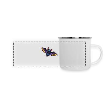 Fledermaus Neo Traditional - Panorama Emaille-Tasse - Weiß - Vorne