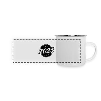 2025 Kreis - Panorama Emaille-Tasse - Weiß - Vorne