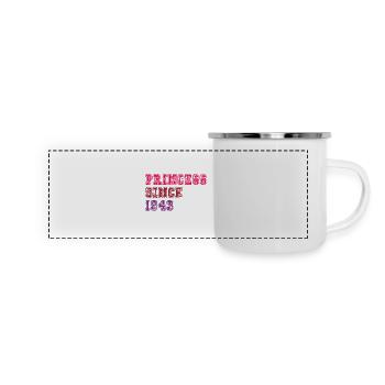 1943 Geburtstag Prinzessin - Panorama Emaille-Tasse - Weiß - Vorne