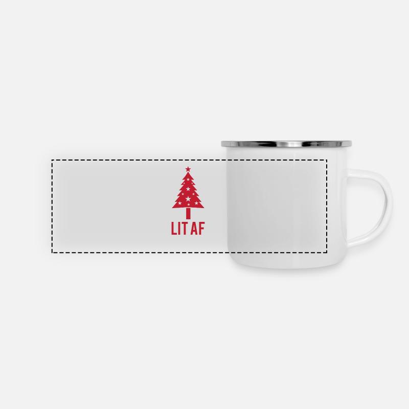 Lit Noël Noël AF AF LIT. - Mug panoramique émaillé - blanc