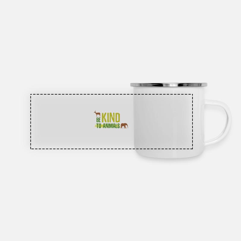 Be Kind to animals - Be nice to animals - Panoramic Camper Mug - white