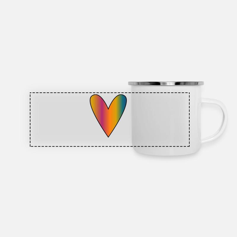 MAMA. MAMA. MAMA. MAMMA. MUTTERTAG. ALLES GUTE ZUM GEBURTSTAG! - Panorama Emaille-Tasse - Weiß