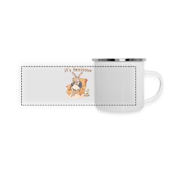 Rabbit Helene: Tea break in elegance - Panoramic Camper Mug - white - Front