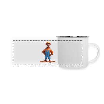 Der Wurm - Panorama Emaille-Tasse - Weiß - Vorne