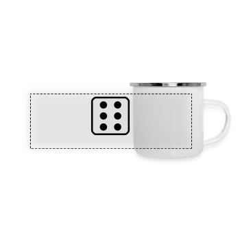Würfel 6 - Panorama Emaille-Tasse - Weiß - Vorne