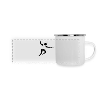 fencing os - Panorama Emaille-Tasse - Weiß - Vorne