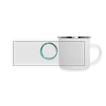 Ring Kreis Circle Zirkel 3 - Panorama Emaille-Tasse - Weiß - Vorne