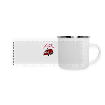 Little Firefighter - Panorama Emaille-Tasse - Weiß - Vorne
