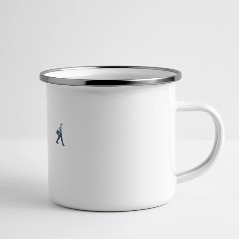 Postbote Evolution geschenk job beruf post brief Panorama Emaille-Tasse