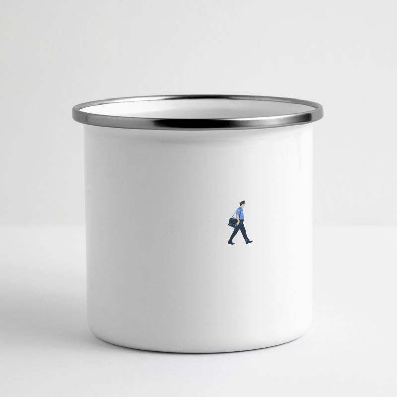 Postbote Evolution geschenk job beruf post brief Panorama Emaille-Tasse