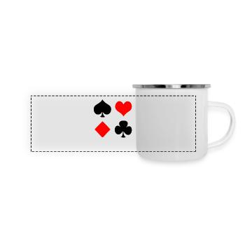 Playing Cards, Poker - Panoramic Camper Mug - white - Front