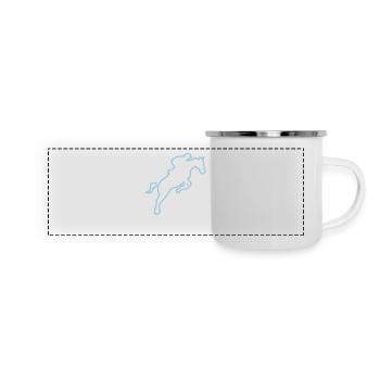 Reiten cavalier13 Hindernis tr - Panorama Emaille-Tasse - Weiß - Vorne