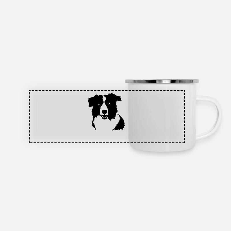 Border Collie - Mug panoramique émaillé - blanc