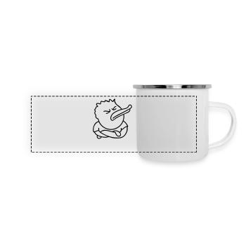Offended Duck - Panorama Emaille-Tasse - Weiß - Vorne