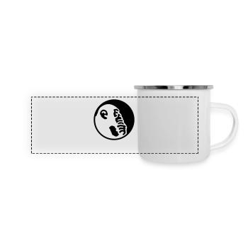 Denkeraffe Klein - Panorama Emaille-Tasse - Weiß - Vorne