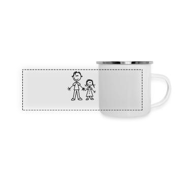 frères et sœurs - Mug panoramique émaillé - blanc - Devant
