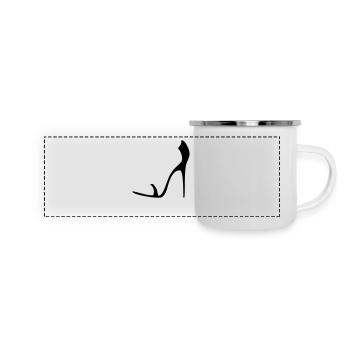 high_heels_pumps_stiletto - Panorama Emaille-Tasse - Weiß - Vorne