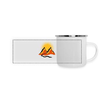 Schöne Berge Wanderweg Sonne - Panorama Emaille-Tasse - Weiß - Vorne