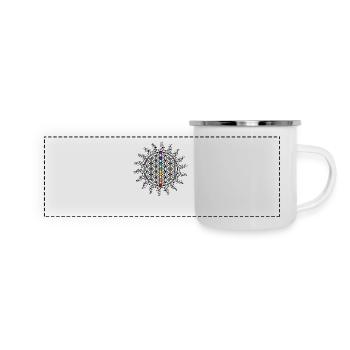Fleur de vie, Flower, life, chakra, spiritualitè - Mug panoramique émaillé - blanc - Devant