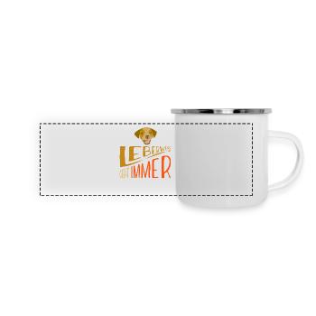 Leberwurst geht immer - Panorama Emaille-Tasse - Weiß - Vorne